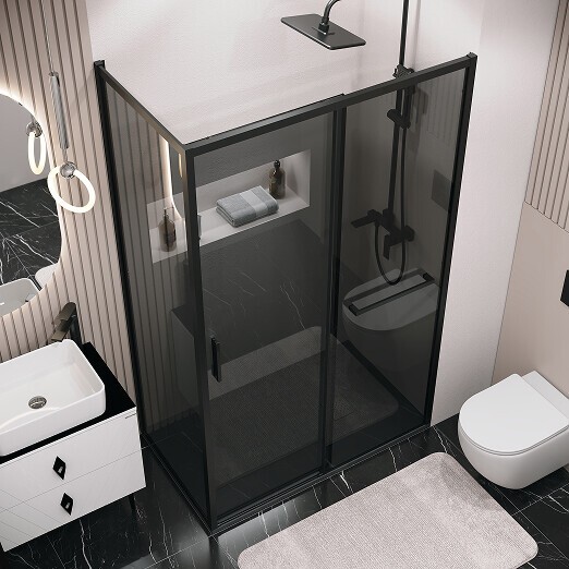 Боковая стенка Grossman Style 200.K33.05.100.21.10 (100х195) черный матовый,стекло тонированное, 1 место