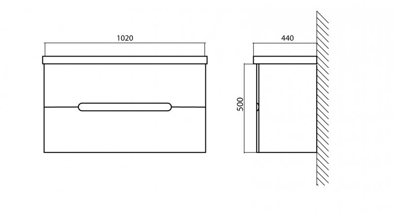 BelBagno LUXURY-1050-2C-SO-RW-P тумба под раковину подвесная