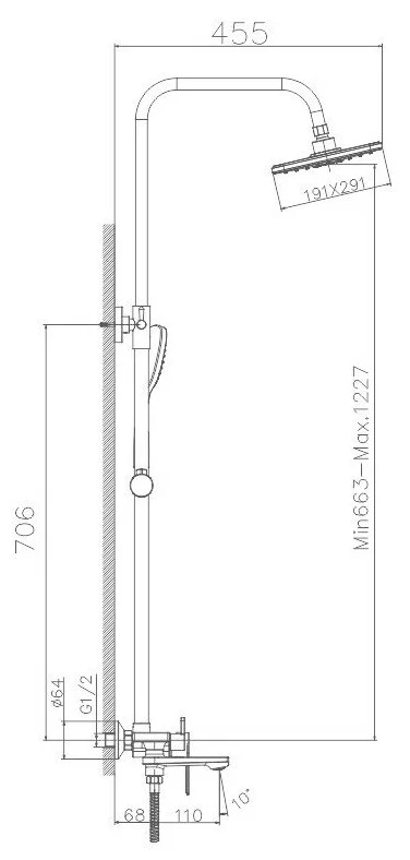 Haiba душевая система со смесителем HB24505-8