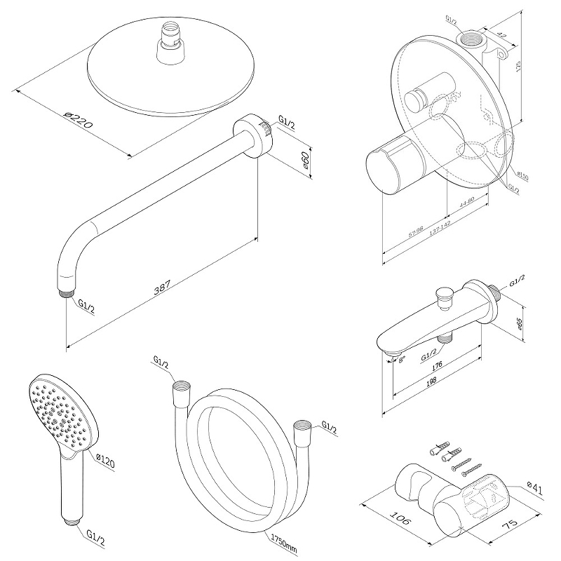 Am.Pm X-Joy душевая система встраиваемая FP85A10020