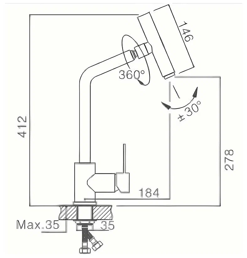 Haiba смеситель для кухни HB73304-1