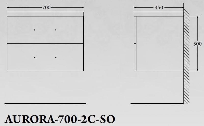 BelBagno AURORA-700-2C-SO-RT тумба с раковиной подвесная