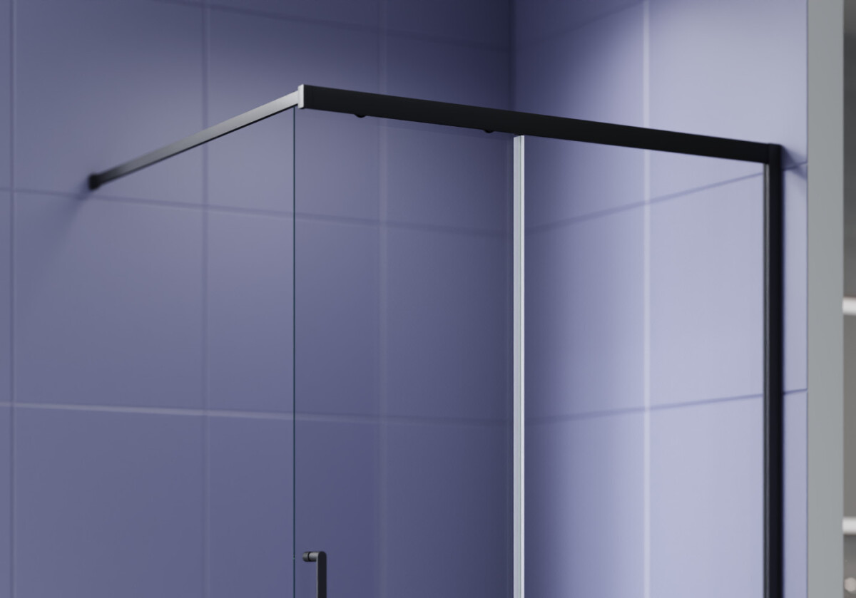 Aquatek AQ.WISL.120.1BL Душевая перегородка Walk In 120см, раздвижная с держателем 1200мм черный матовый прозрачное