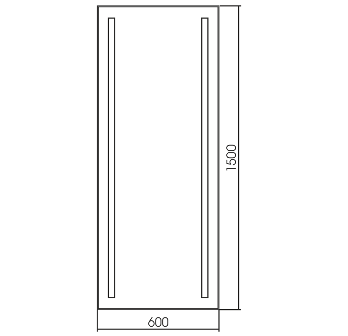 Зеркальное полотно Azario Монреаль 60*150 LED00002502