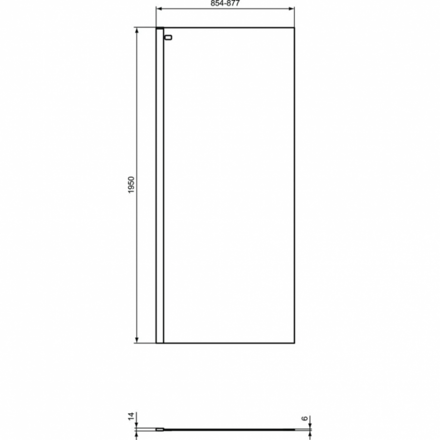 Ideal Standard I.Life фиксированная боковая панель 90 см K9377V3