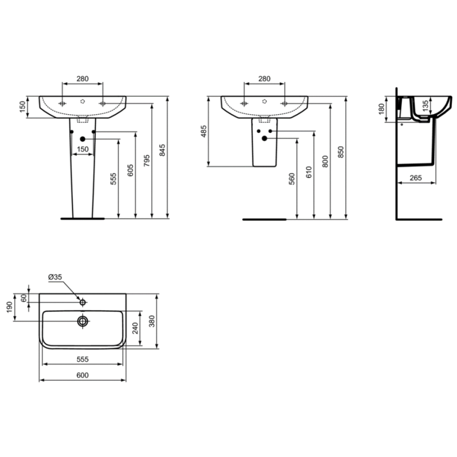 Ideal Standard раковина 60х38 см T458301