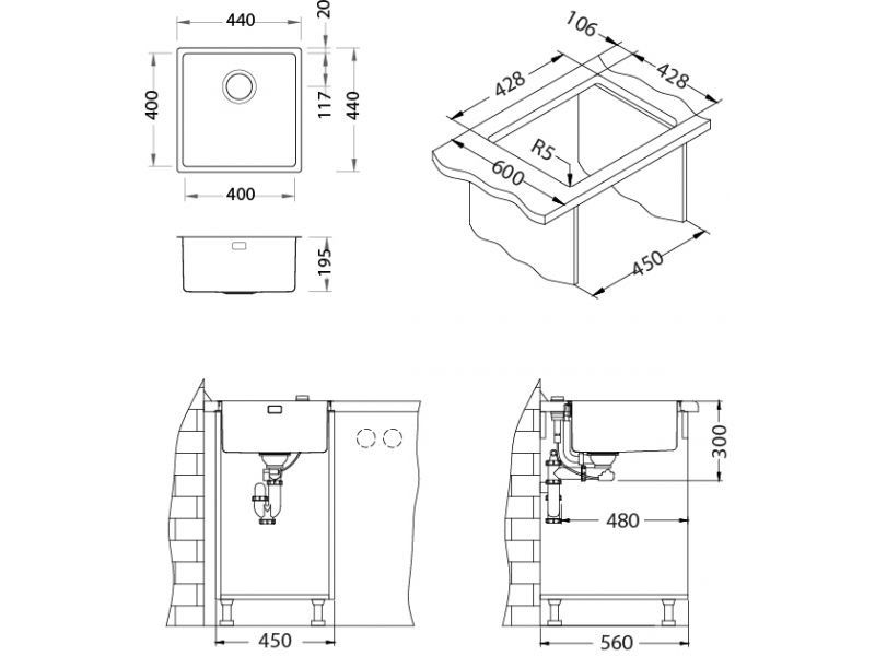 Alveus Kombino 30 F/S мойка кухонная 1118877