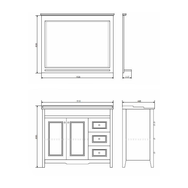 Зеркало Comforty "Тбилиси-90" белый глянец 00003132632CF