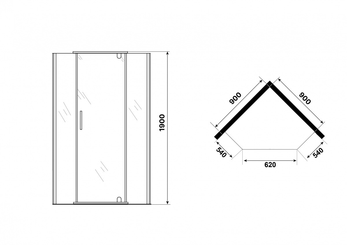 Душевой уголок 90x90 Niagara Eco NG-1009-14DT