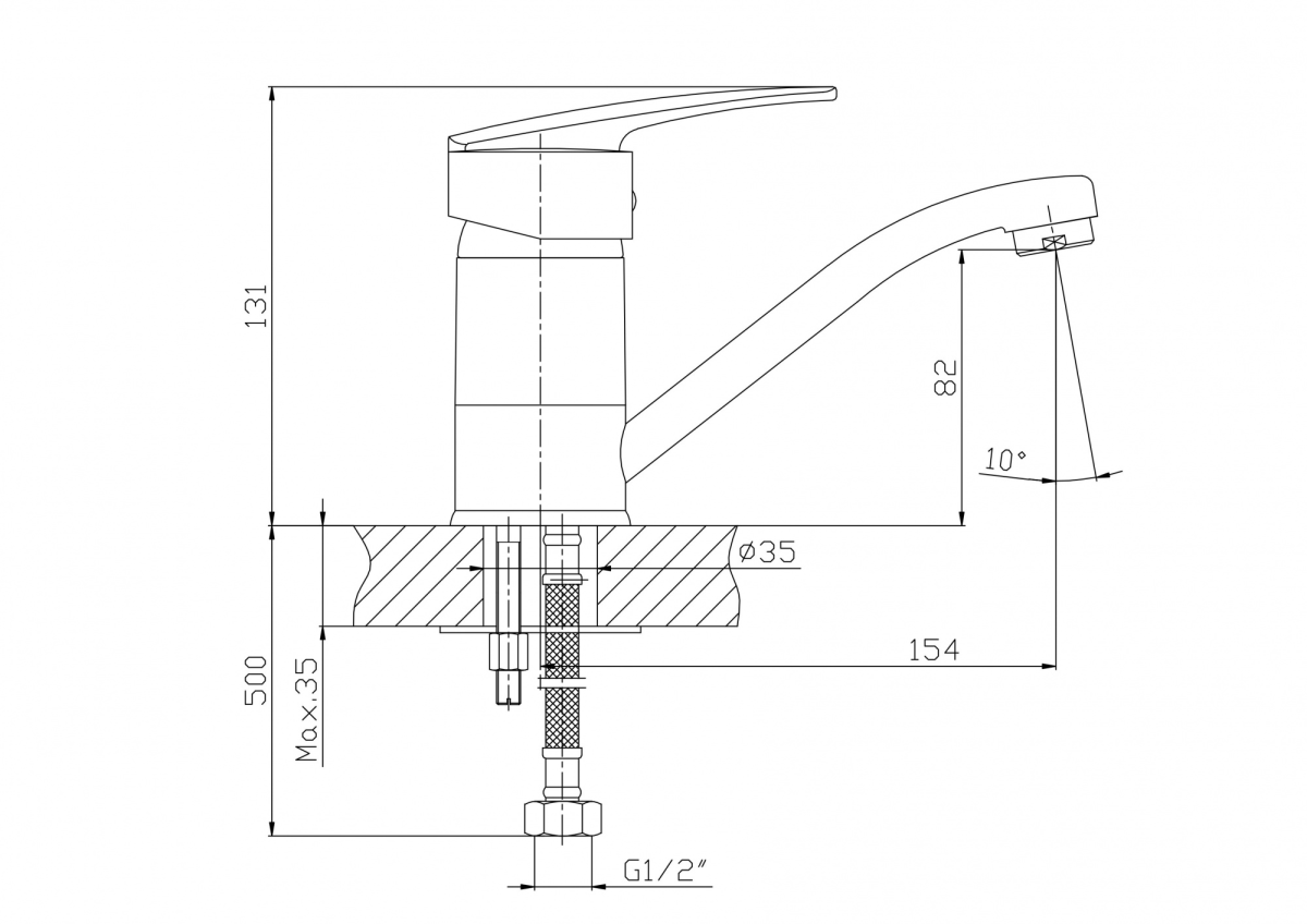 Haiba смеситель для кухни HB4504-2