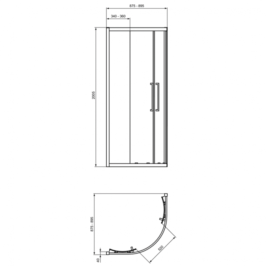 Ideal Standard I.Life душевое ограждение 90х90 T4935EO