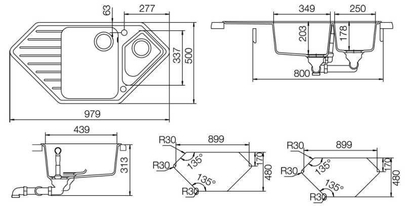 Schock Genius 90C 700844N кухонная мойка магнолия 100.2x50 см