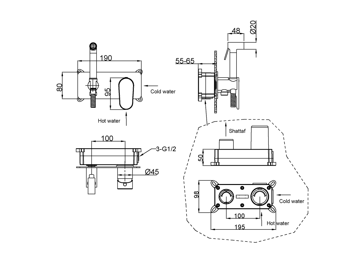 Гигиенический душ Boheme Spectre Gunmetal 457-GM