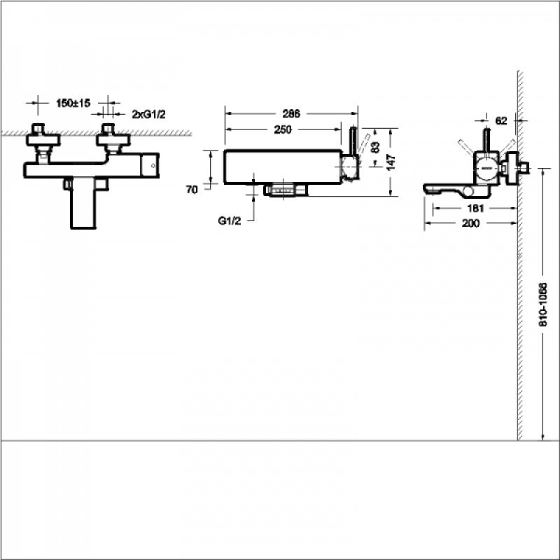 Bravat Arc F66061K-01A-ENG смеситель для ванны черный