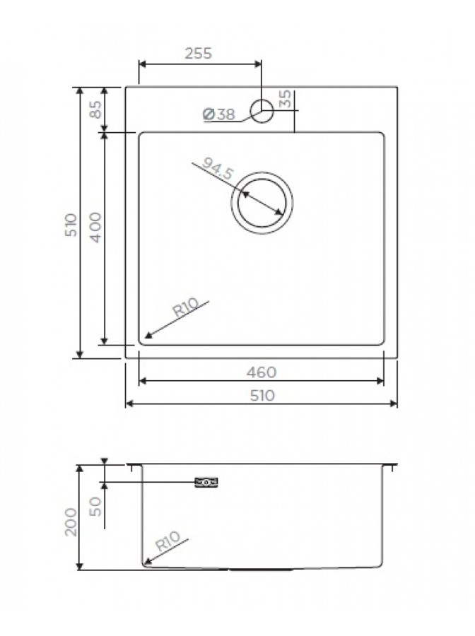 Omoikiri Akisame 51-IN 4973438 кухонная мойка нержавеющая сталь 51x51 см