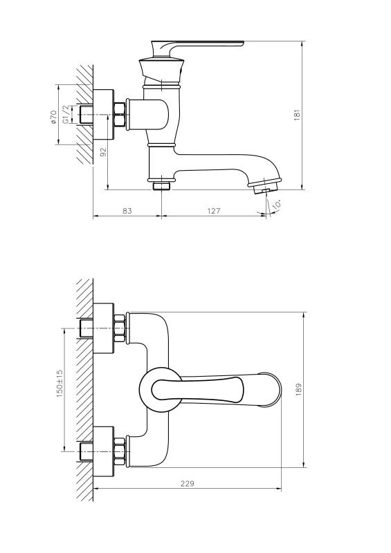 Haiba смеситель для ванны HB60181-7