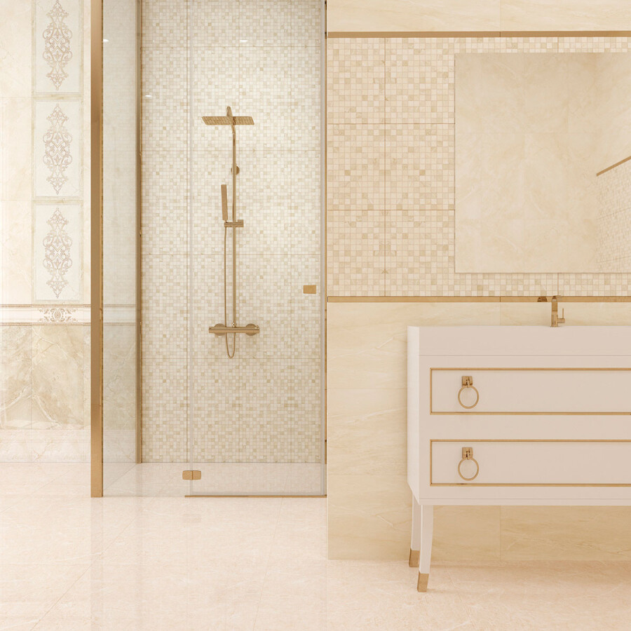 Плитка настенная 486 Eurotile Rimini Бордюр 1,4x40 (золото)