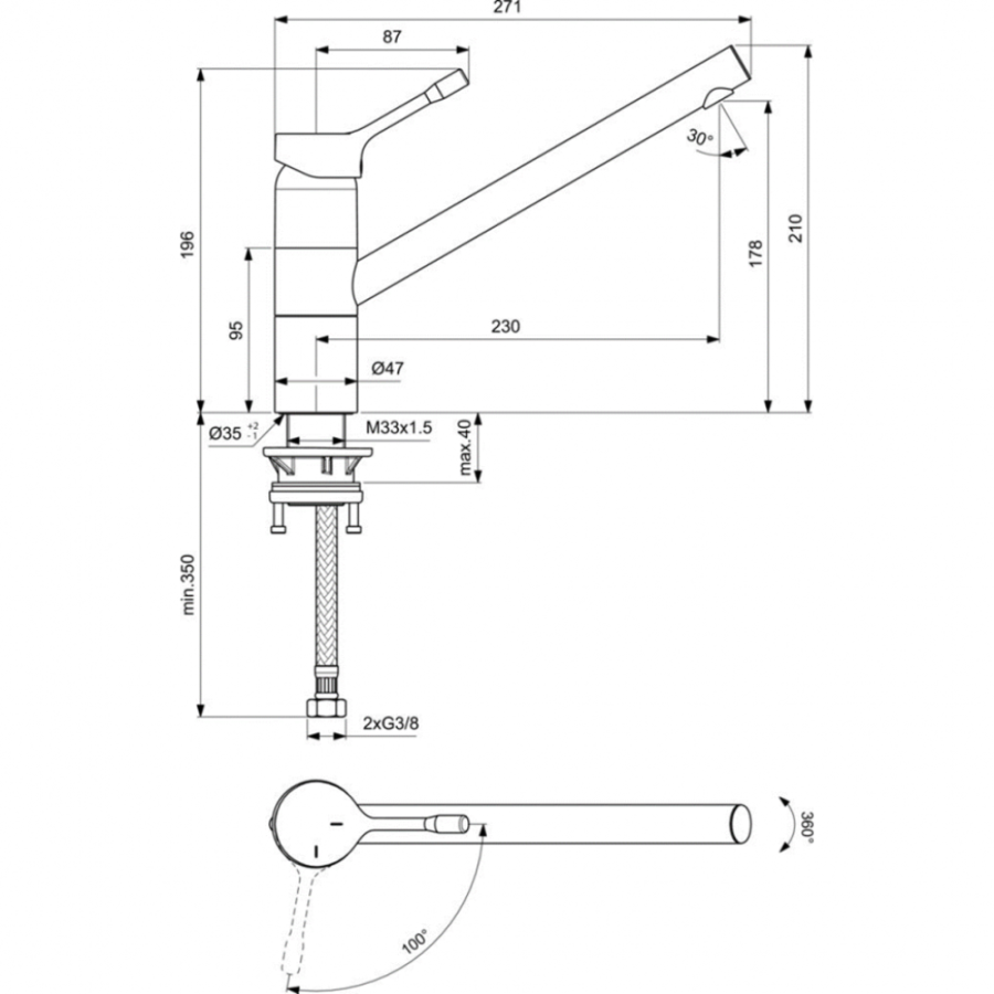 Ideal Standard Ceralook смеситель для кухни BC295AA