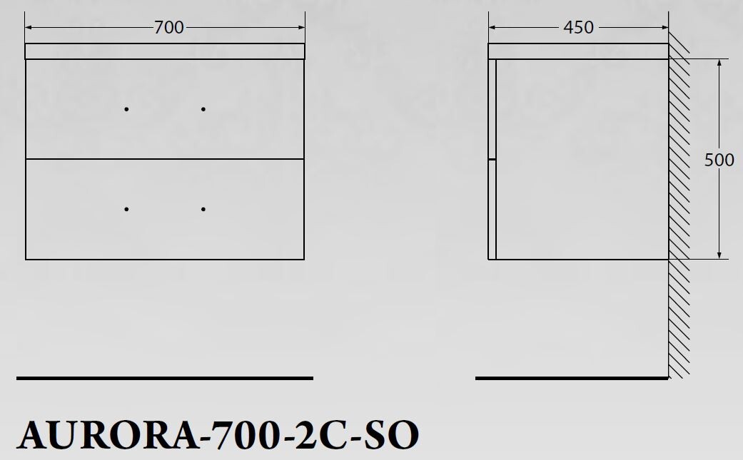 BelBagno AURORA-700-2C-SO-RNN Тумба подвесная с раковиной