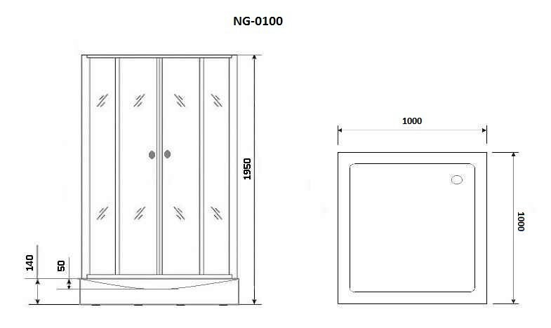 Душевой уголок 100x100 Niagara NG 0100-14 _01001412