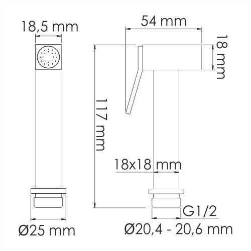 WasserKRAFT A15156 встраиваемый смеситель с гигиеническим душем хром