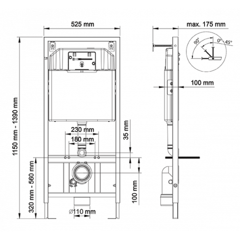 Berges Novum D1 040231 инсталляция для унитаза с белой кнопкой