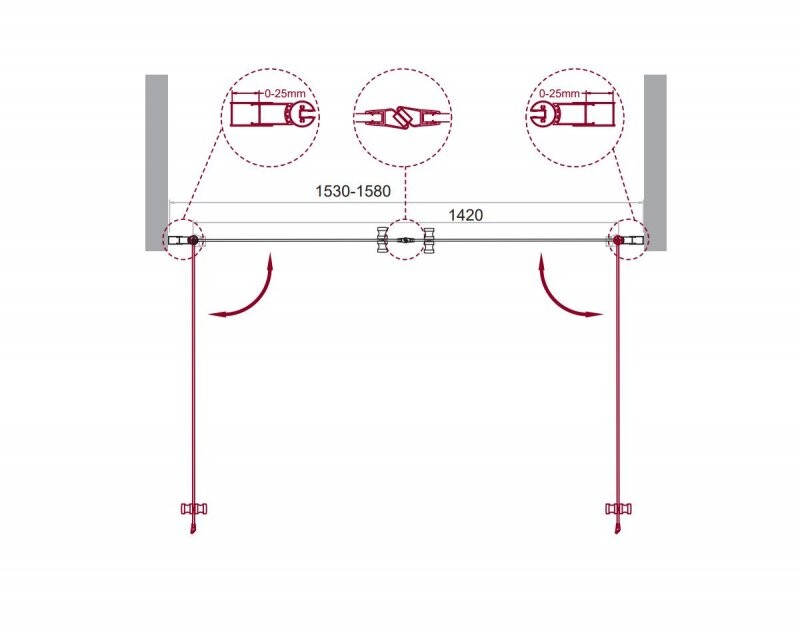 BelBagno душевая дверь ETNA-B-2-160-C-Cr 158х195