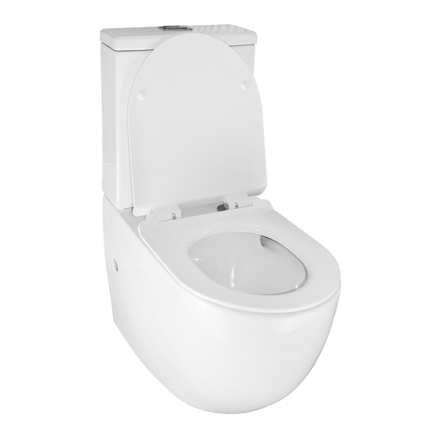 Унитаз-компакт Azario Corsa 630x380x830 напольный, смыв "ТОРНАДО", безободковый с бачком и сиденьем микролифт AZ-2062Т