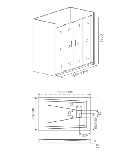 BAS INFINITY WTW-TD-180-С-CH душевая дверь 180 см ИН00086