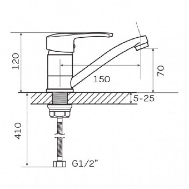 Смеситель для раковины Zerix PED-B 181 555-15 Хром ZX0066