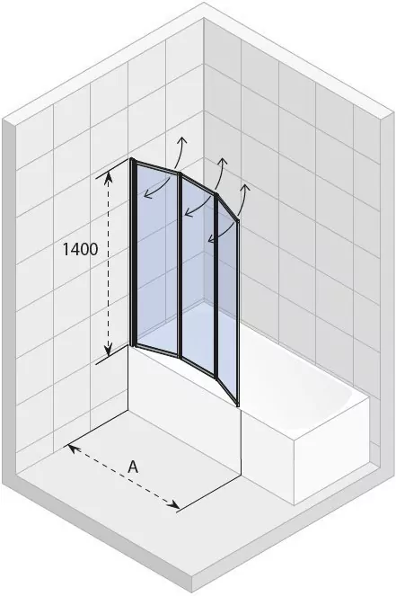 Riho ALTA шторка для ванны 100 см GI0100100