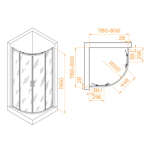 RGW PA-52 душевой уголок 80х80 см 03085288-11