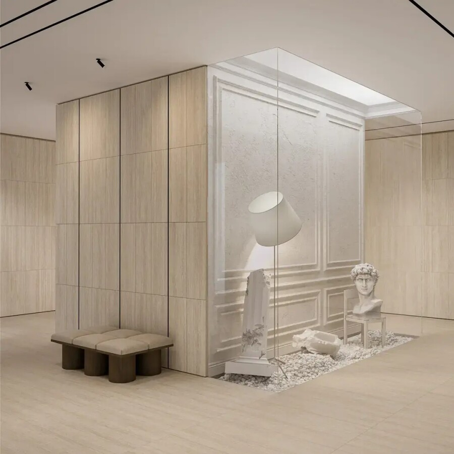 Керамическая плитка Kerama Marazzi Прованс Про Травертин Бежевый матовый обрезной 30x89,5x0,9 KM3090B0181R