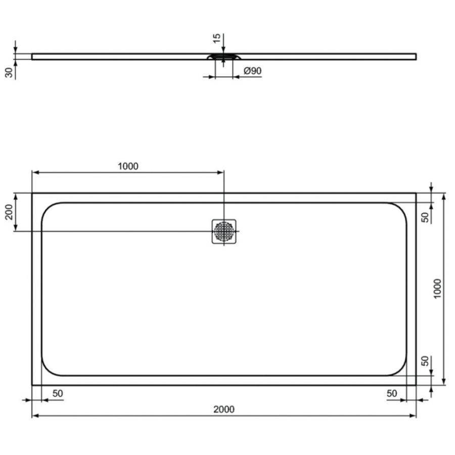 Ideal Standard Ultraflat S душевой поддон 200х100 K8327FS