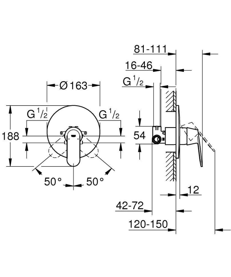 Grohe Eurosmart Cosmopolitan 32880000 смеситель для душа