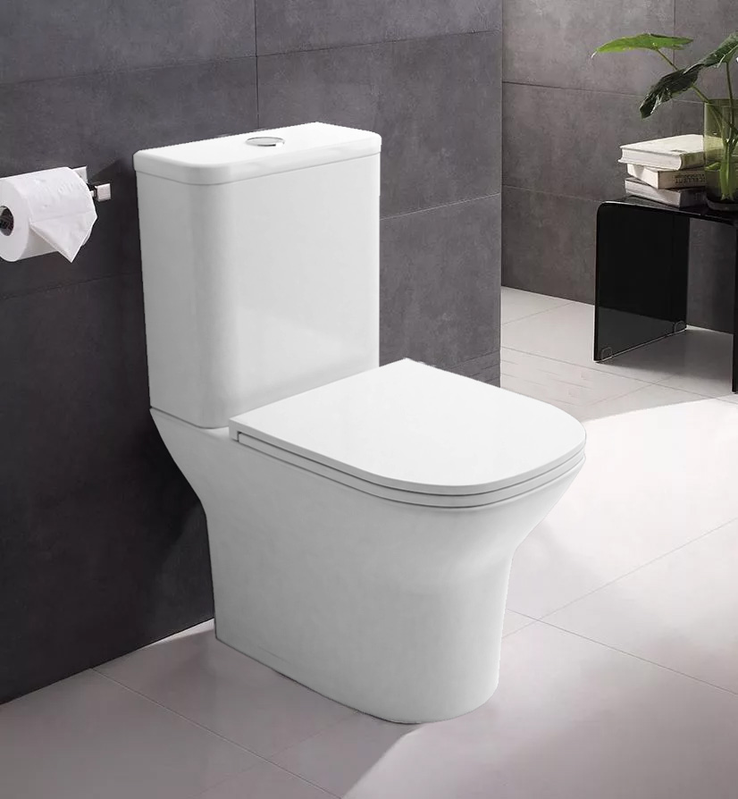 Azario Iris унитаз напольный безободковый с арматурой GEBERIT и сиденьем AZ-8353 GB