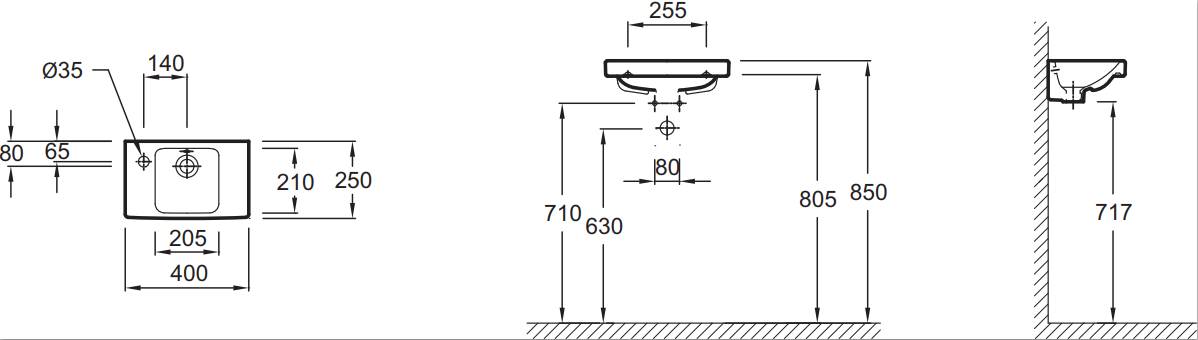 Jacob Delafon Odeon Up E4759G-00 раковина подвесная 40 см