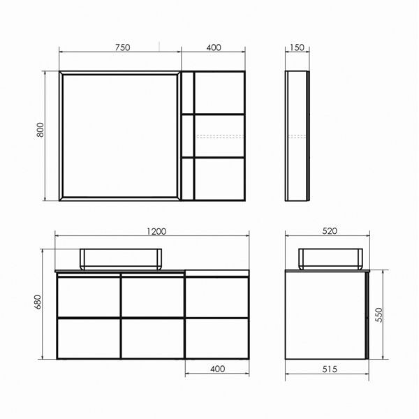 Тумба Comforty "Таллин-40" дуб натуральный/белый 00-00009968CF