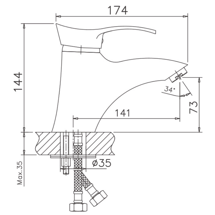 Смеситель для раковины Haiba HB1001 Хром