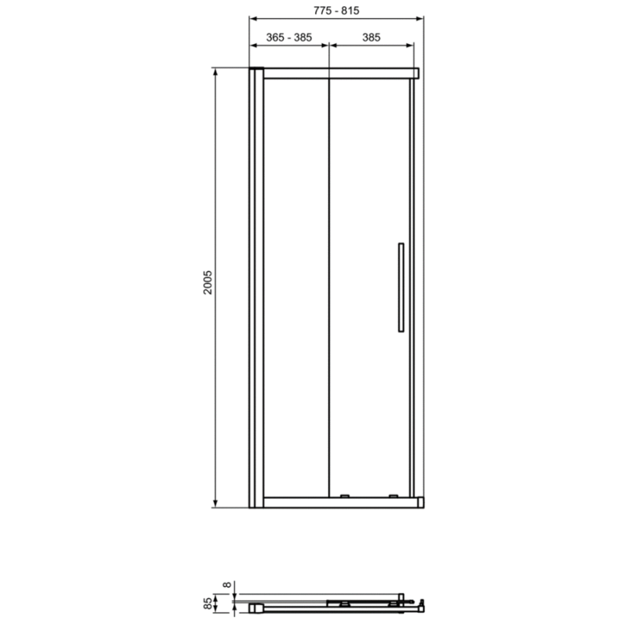 Ideal Standard I.Life душевая дверь 80 см T4855EO
