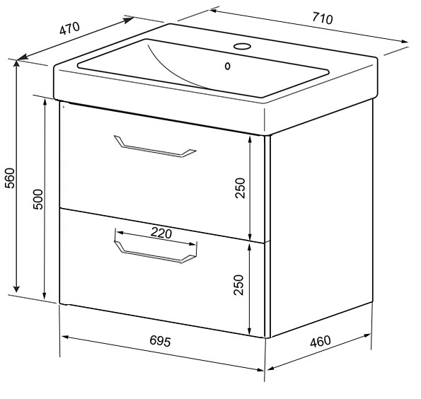 Azario Ника тумба 70 с раковиной Monte tx 70 CS00080144