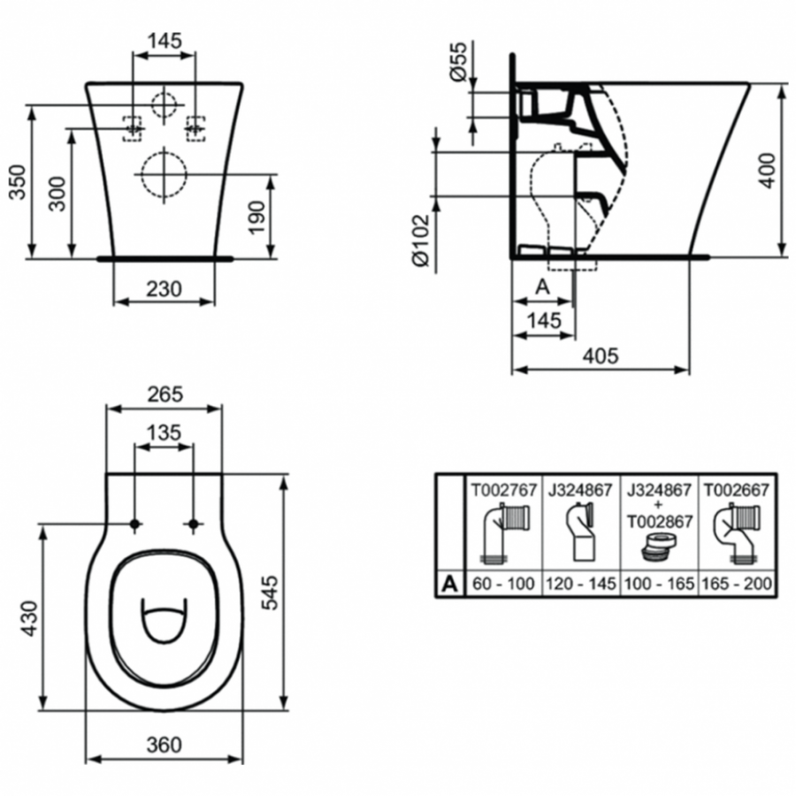 Ideal Standard Connect напольный унитаз с бачком E004201+ E073401