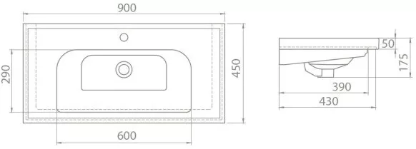 Opadiris CeraStyle Frame 90 раковина мебельная 031300-u