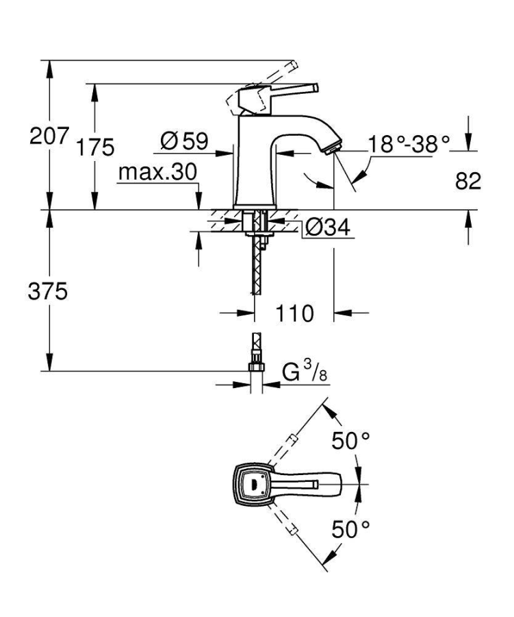 Grohe Grandera смеситель для раковины 23310IG0