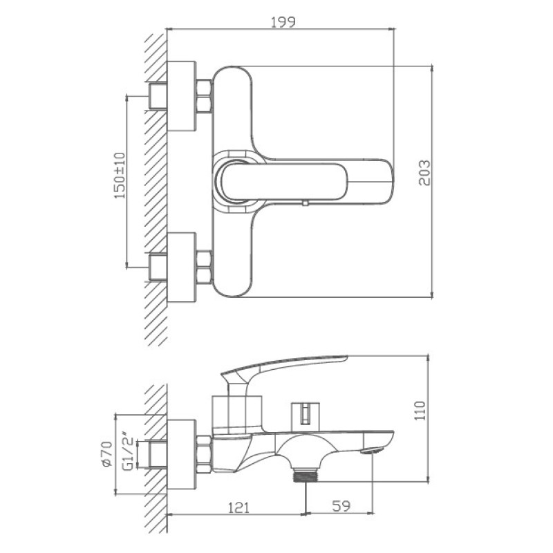 Haiba смеситель для ванны HB60616