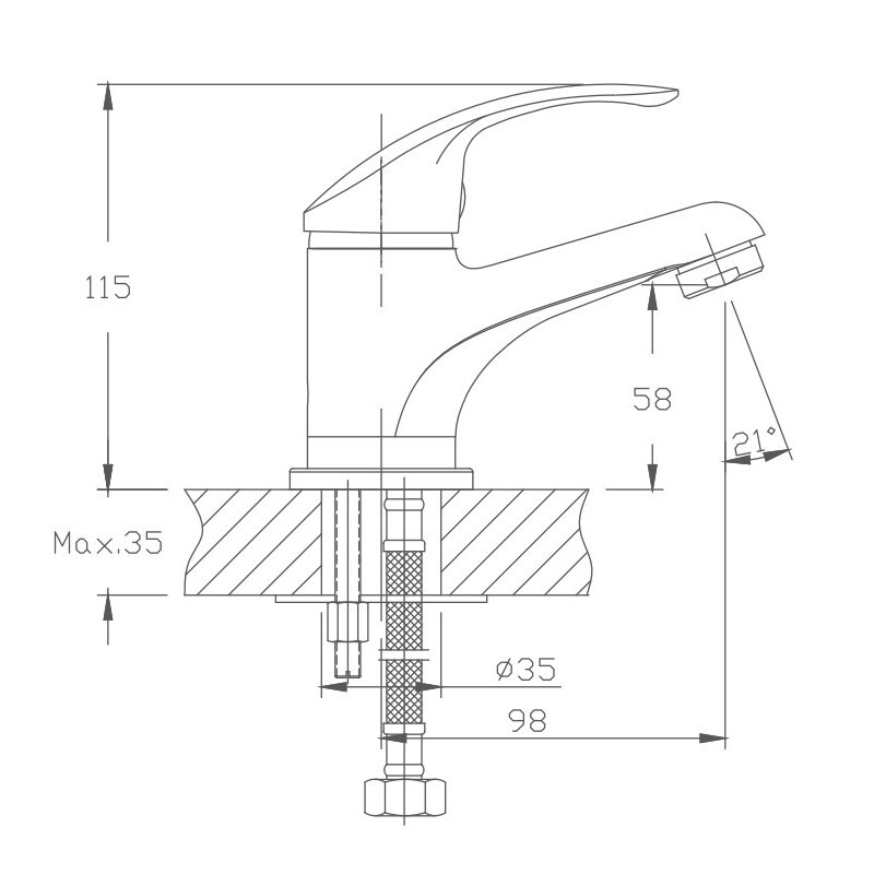 Смеситель для раковины Haiba HB1036 Хром