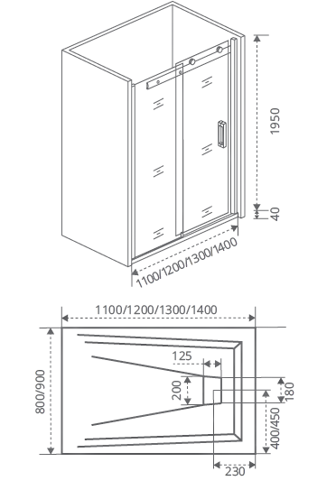 Bas Galaxy WTW-140-C-CH Душевые двери 140*195 ГЛ00010