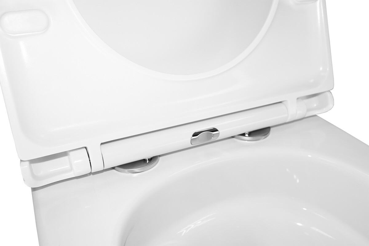 Унитаз подвесной Azario Gloria 360х490х360 безободковый слив TORNADO быстросъемное микролифт AZ-2003Т