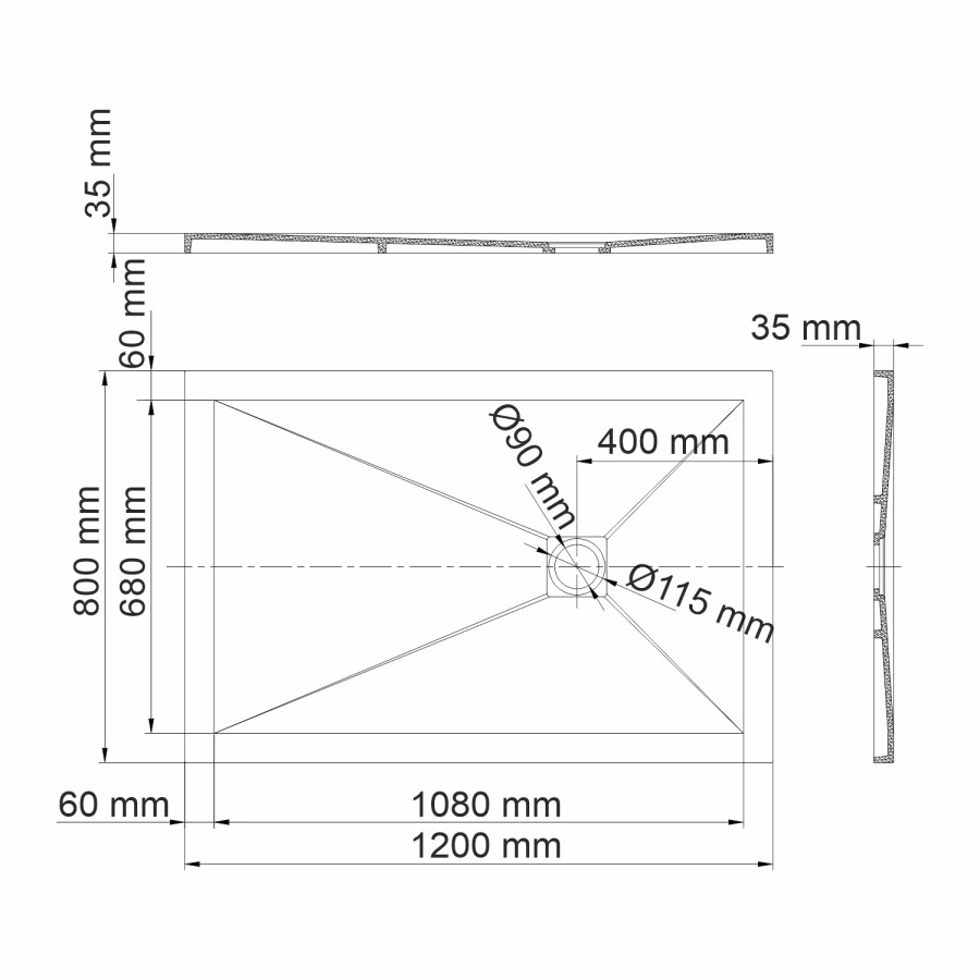 WasserKRAFT Aller 10T06 душевой поддон из искусственного камня 120*80*3,5