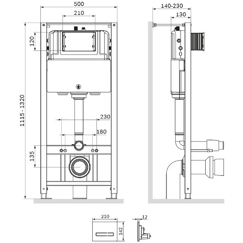 Am.Pm Pro инсталляция с сенсорной клавишей смыва I012704.50A38